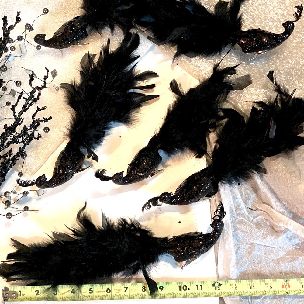4 PREVIEW CHRISTMAS CRESTED BIRD BEADED MIRROR SEQUIN FEATHER SNOWFLAKE GIFT BOX - Picture 4 of 16